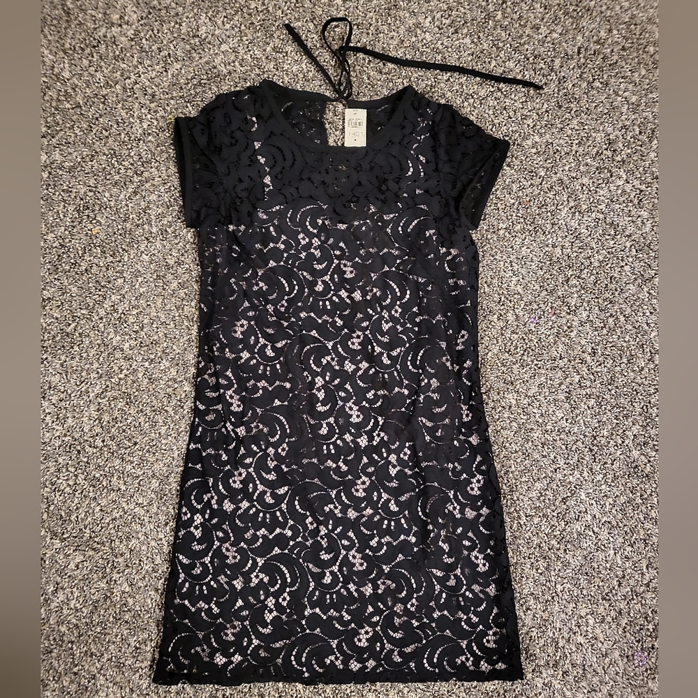 Loft lace overlay a line dress
